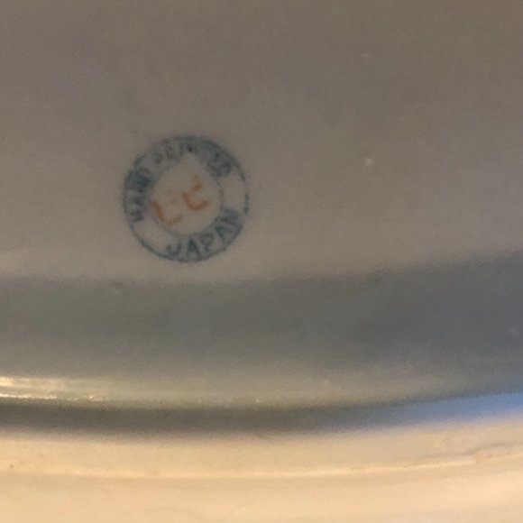 Japanese Cherry Blossom Vanity Tray Hand Painted  Raised Gold Trim Vtg - Picture 10 of 11